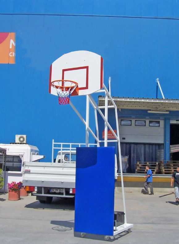 BASKETBOL POTASI DÖRT DİREKLİ TEKERLEKLİ FİBER POLİÜRETAN PANYALI 105X180CM