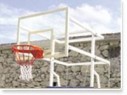 BASKETBOL POTASI DÖRT DİREKLİ  TEKERLEKLİ 10MM CAM PANYALI 105X180CM